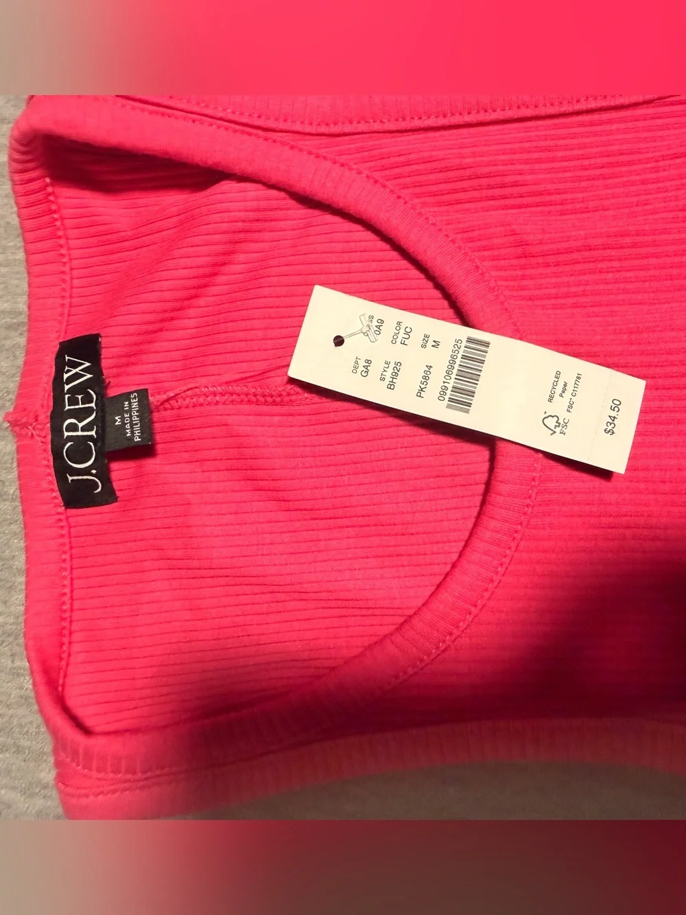 Women's Ribbed Sleeveless Tank Top - Hot Pink